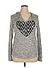 Miss Chievous Chevron-herringbone Silver Pullover Sweater Size XL - photo 1