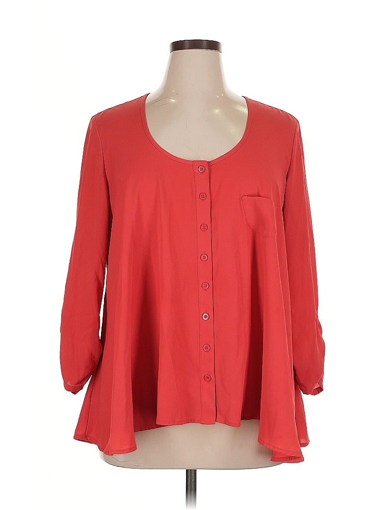 Click to view more detailed imagery on our partner's website Pre-owned Style & Co 3/4 Sleeve Blouse In Red