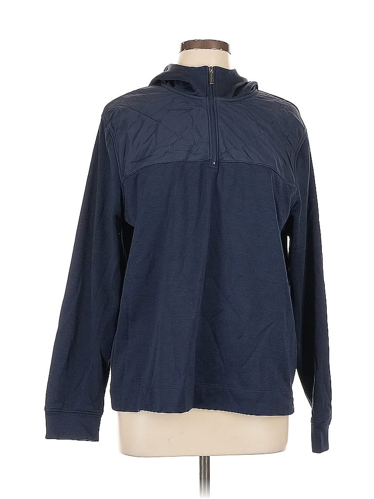 Pre-owned Perry Ellis Pullover Hoodie In Blue
