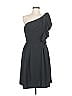 Lela Rose 100% Polyester Solid Gray Black Cocktail Dress Size 8 - photo 1