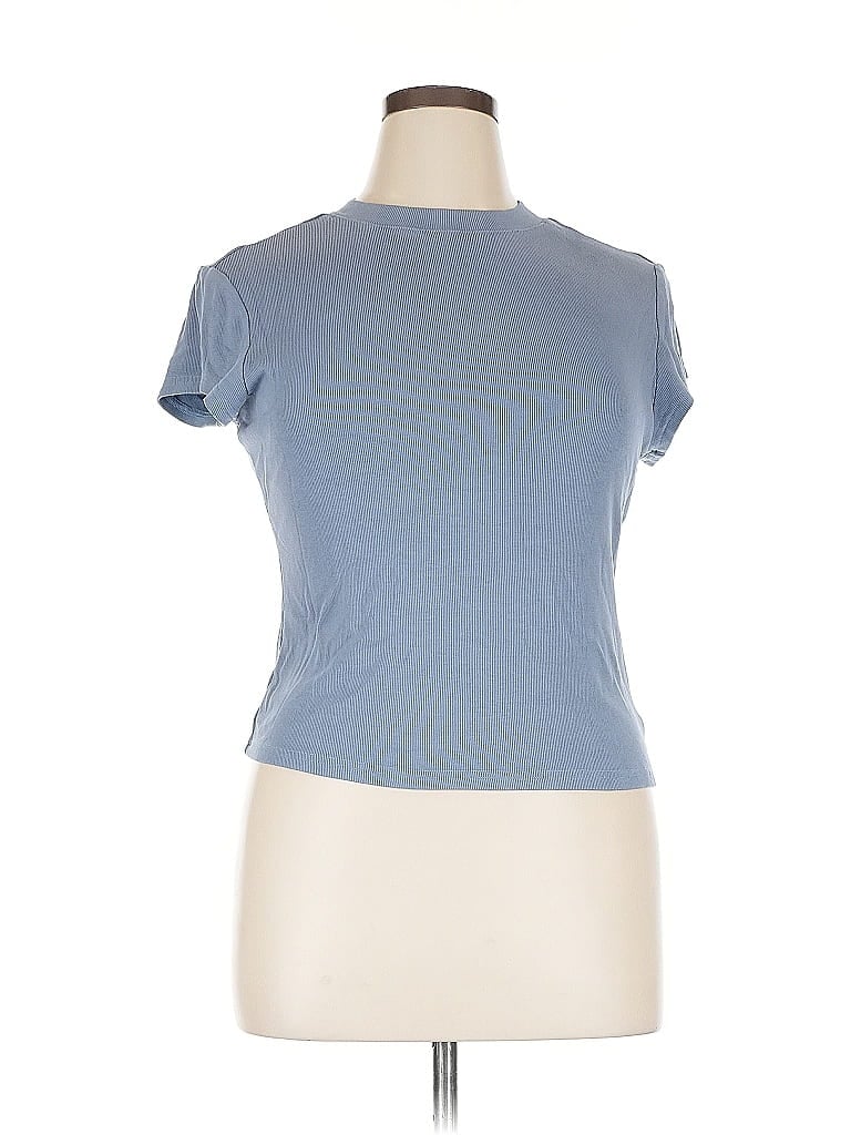 MEROKEETY Pre-owned Short Sleeve Turtleneck In Blue