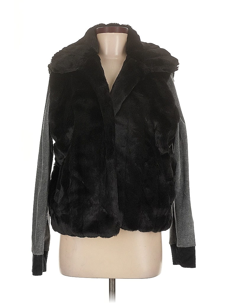 Pre-owned Jet John Eshaya Faux Fur Jacket In Black