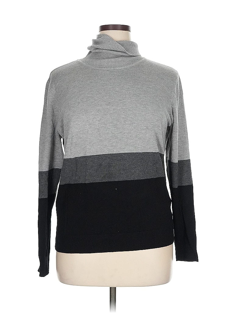 Pre-owned Calvin Klein Turtleneck Sweater In Gray