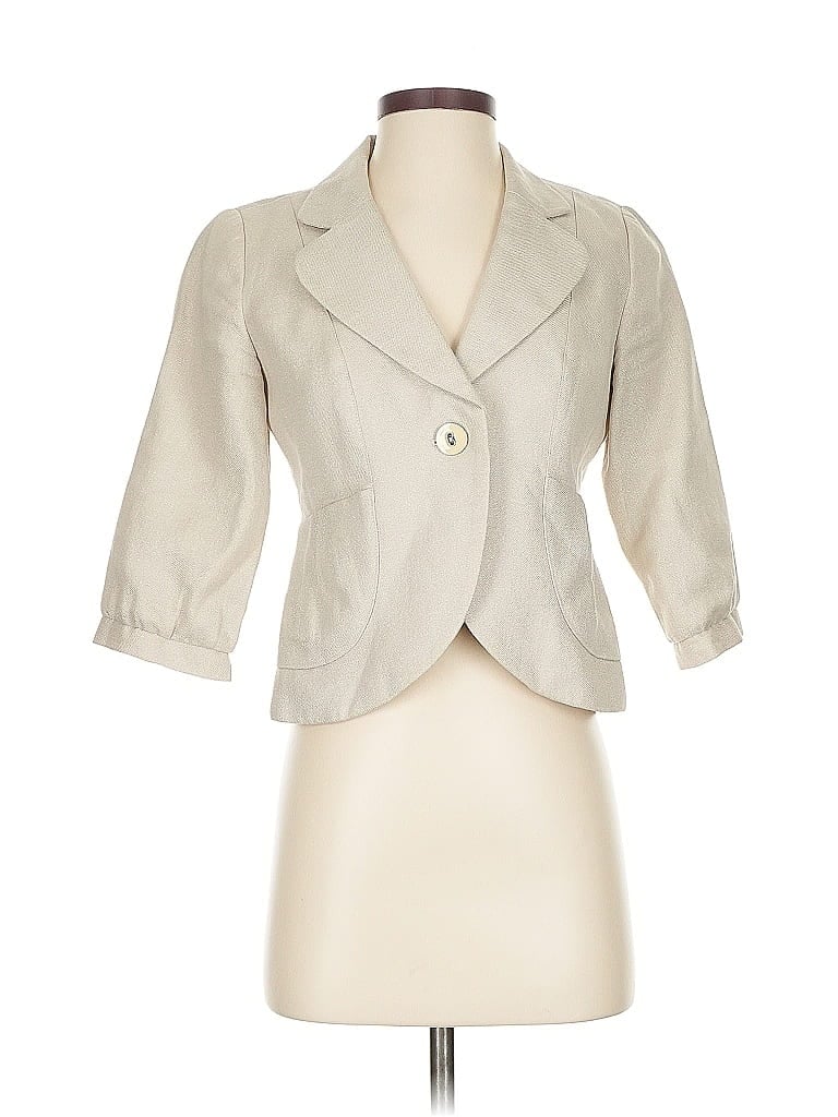 Pre-owned Ann Taylor Loft Blazer Jacket In White