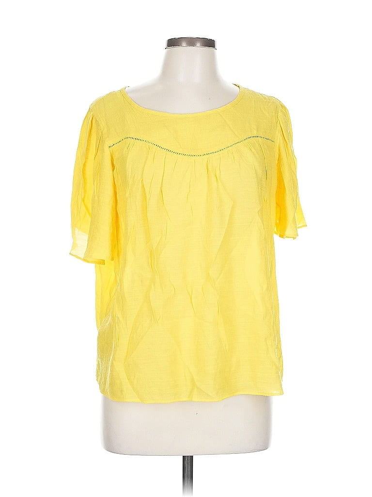 Click to view more detailed imagery on our partner's website Pre-owned Nanette Lepore Short Sleeve Blouse In Yellow