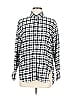 Madewell Checkered-gingham Silver Long Sleeve Button-Down Shirt Size M - photo 1