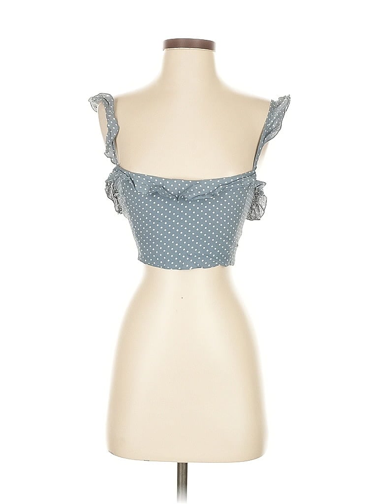 Pre-owned Blue Life Sleeveless Top Blue Sweetheart Neckline Tops