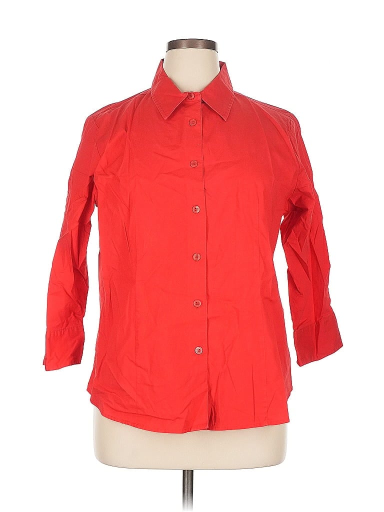 Pre-owned Jg Hook 3/4 Sleeve Button Down Shirt In Red