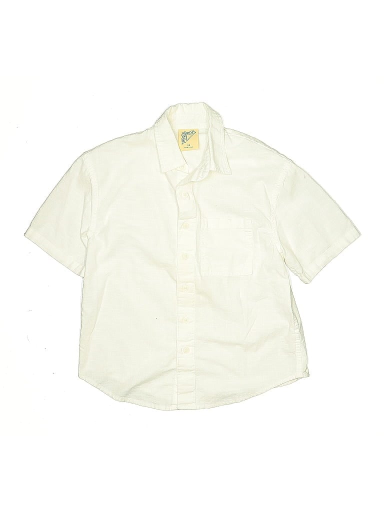 Pre-owned Assorted Brands Kids' Short Sleeve Button Down Shirt In White