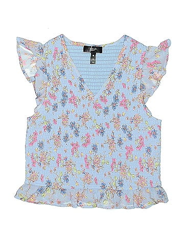 Aqua Short Sleeve Blouse (view 1)