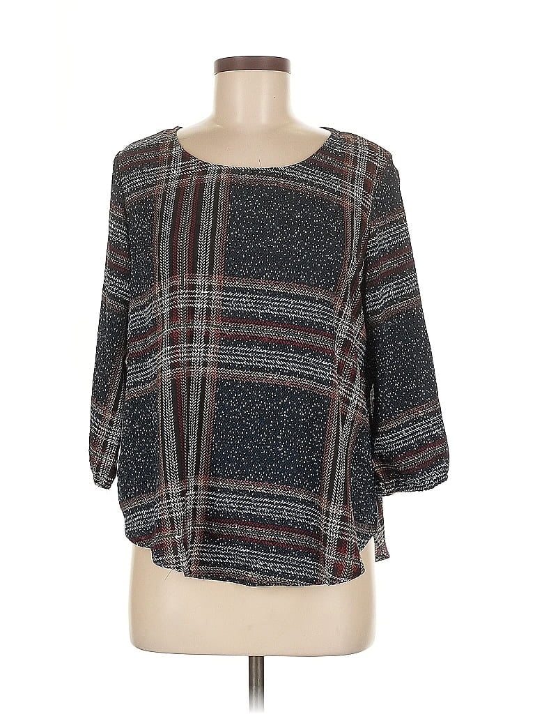 Pre-owned Le Lis 3/4 Sleeve Blouse In Gray