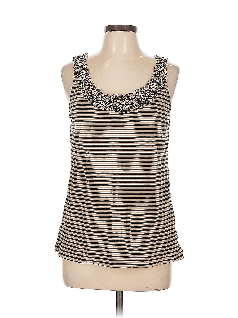 Pre-owned Ann Taylor Loft Outlet Tank Top Tan Strapless Neckline Tops In Brown