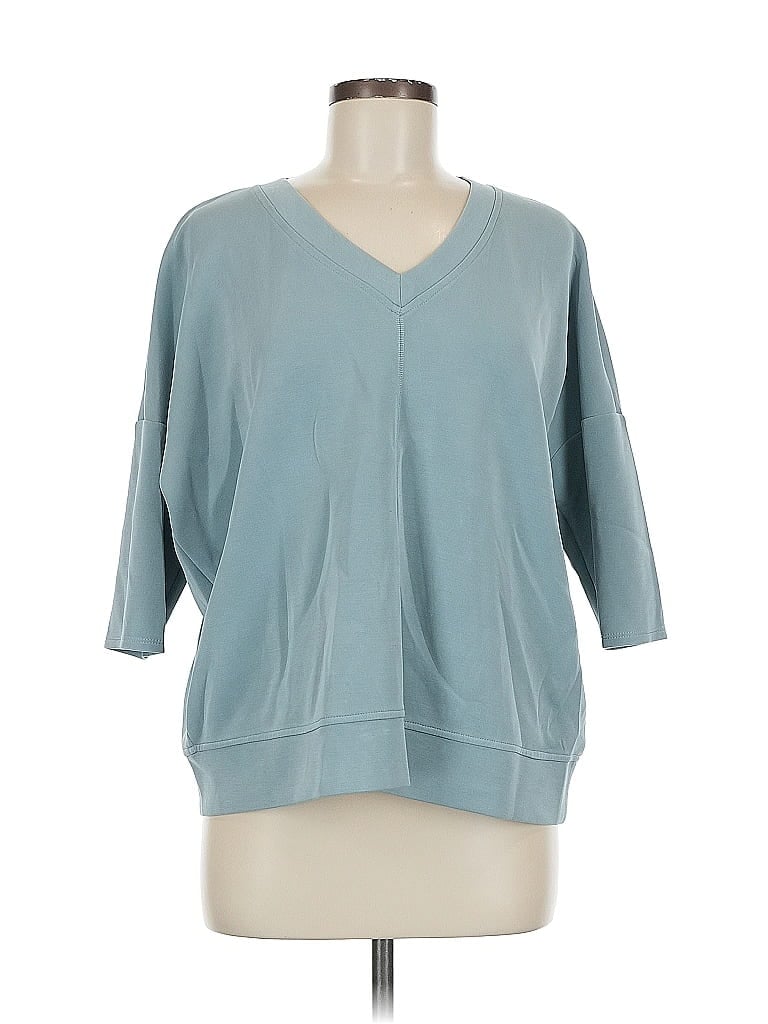 Pre-owned Cable & Gauge 3/4 Sleeve T-shirt In Blue