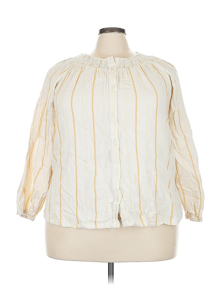 Pre-owned Ava & Viv Cardigan Sweater In White