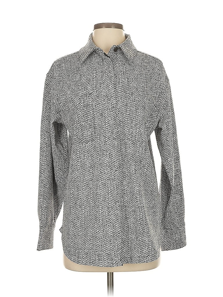 Pre-owned Athleta Fleece Jacket In Gray