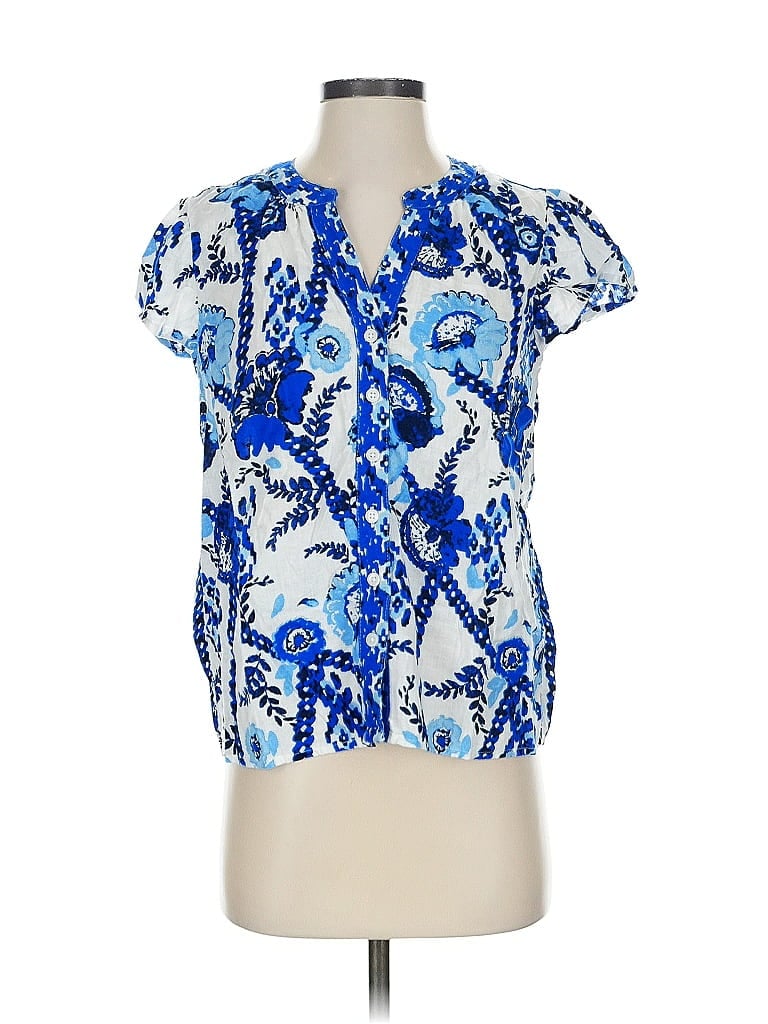 STYLE & CO Pre-owned Short Sleeve Blouse In Blue