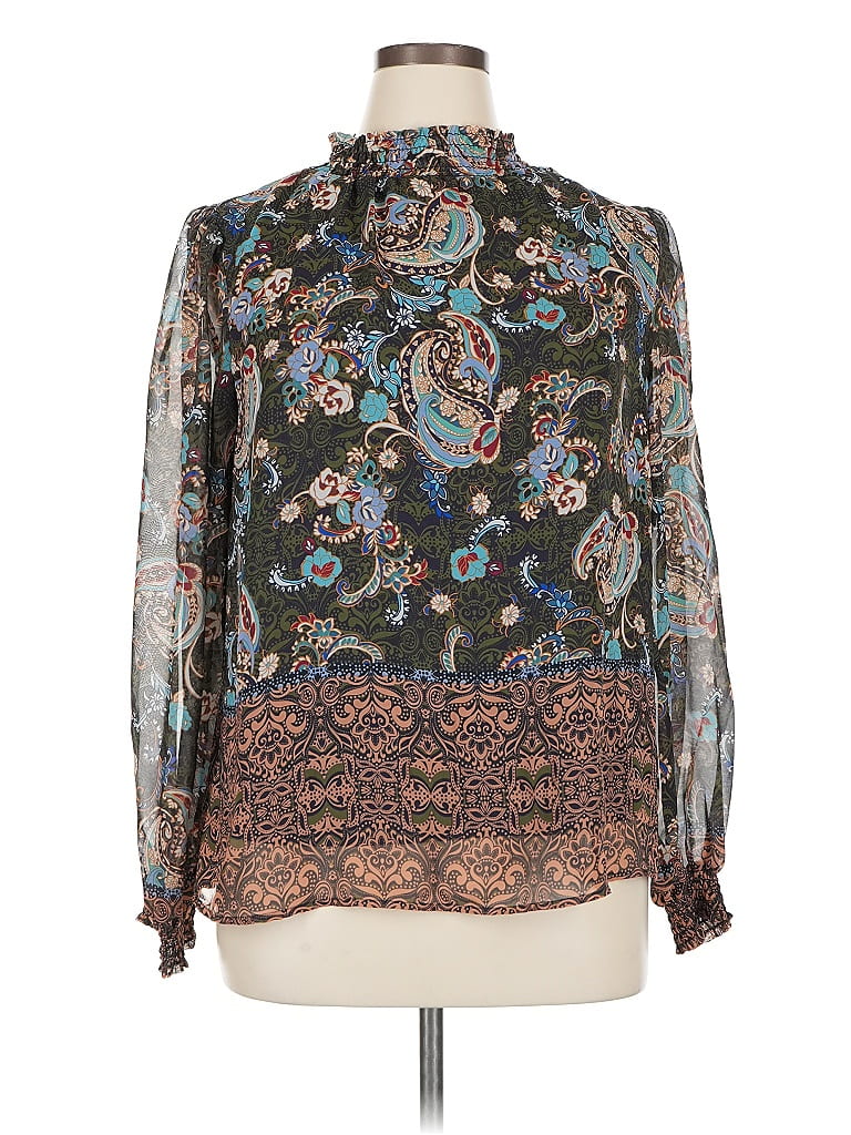 Click to view more detailed imagery on our partner's website Pre-owned Fig And Flower Long Sleeve Blouse In Brown