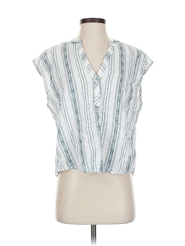 Pre-owned Liverpool Los Angeles Sleeveless Button Down Shirt In White