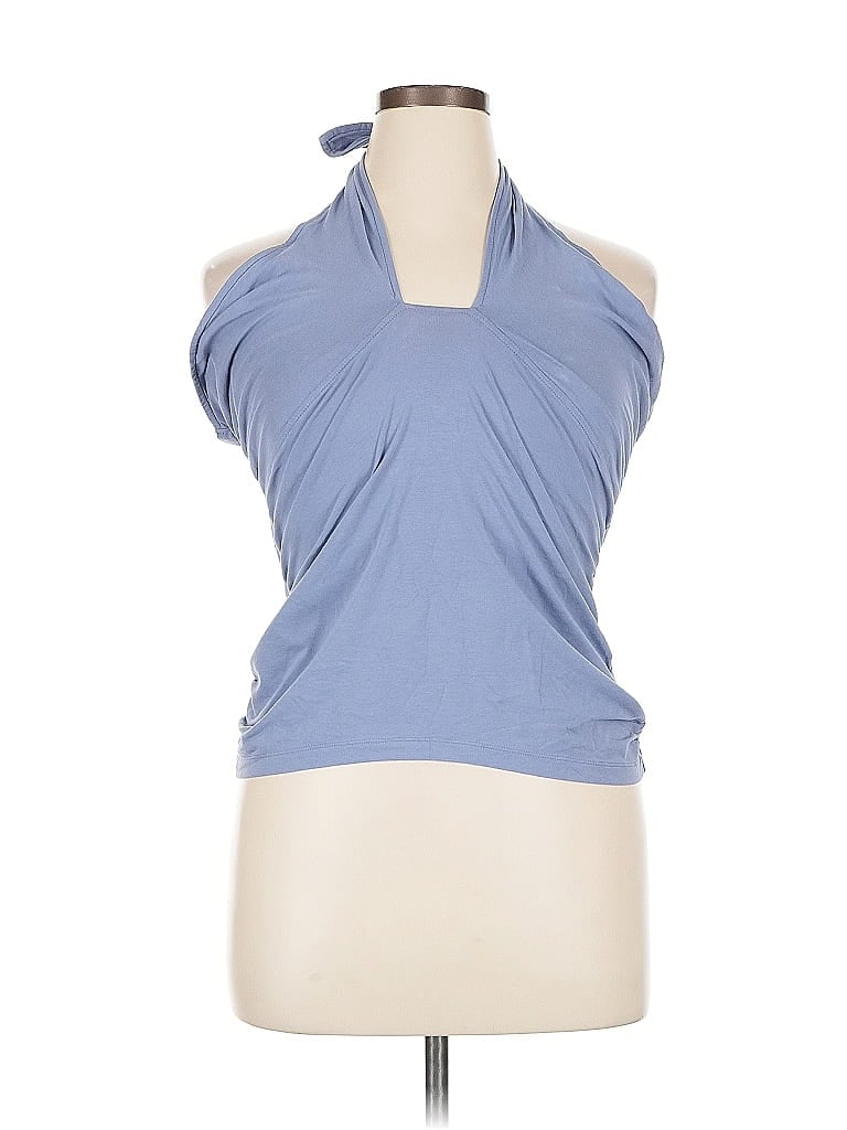 Click to view more detailed imagery on our partner's website Pre-owned Melrose And Market Tank Top Blue Halter Neckline Tops