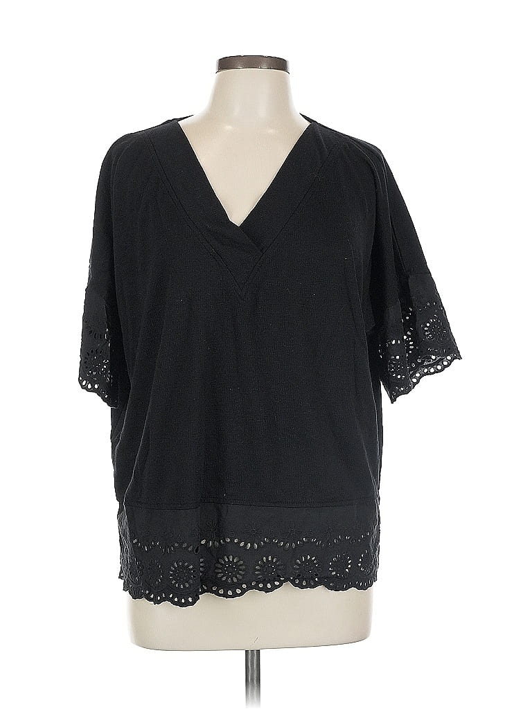 Click to view more detailed imagery on our partner's website Pre-owned Style & Co Short Sleeve Blouse In Black