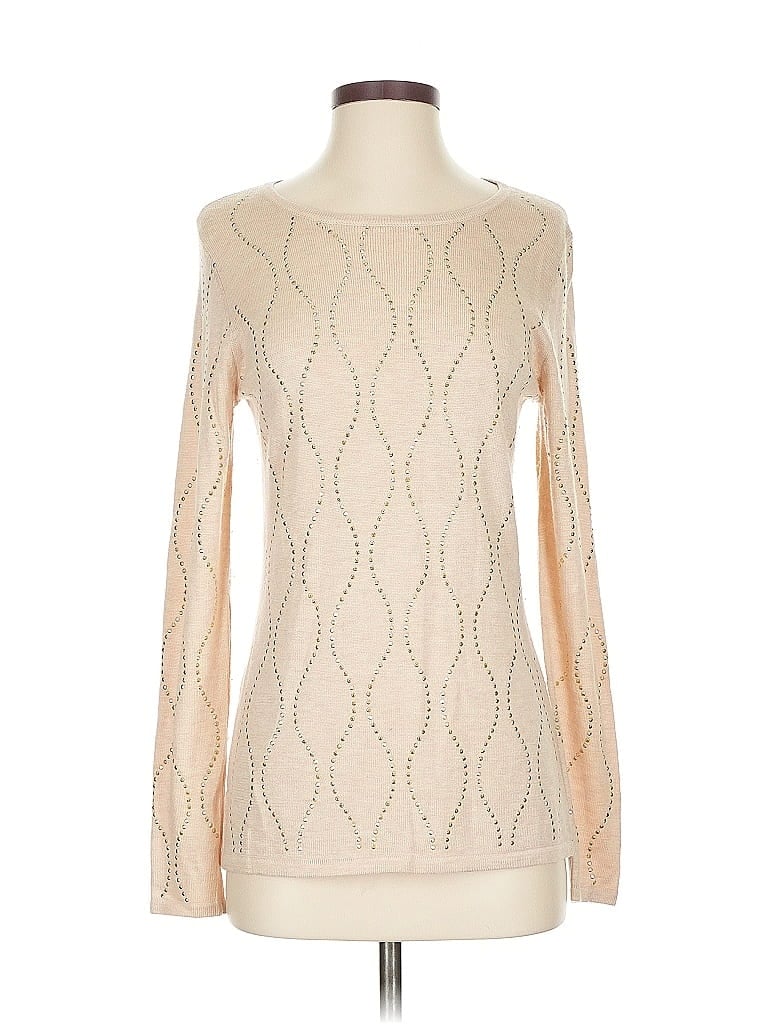 Pre-owned Chelsea & Theodore Pullover Sweater In White