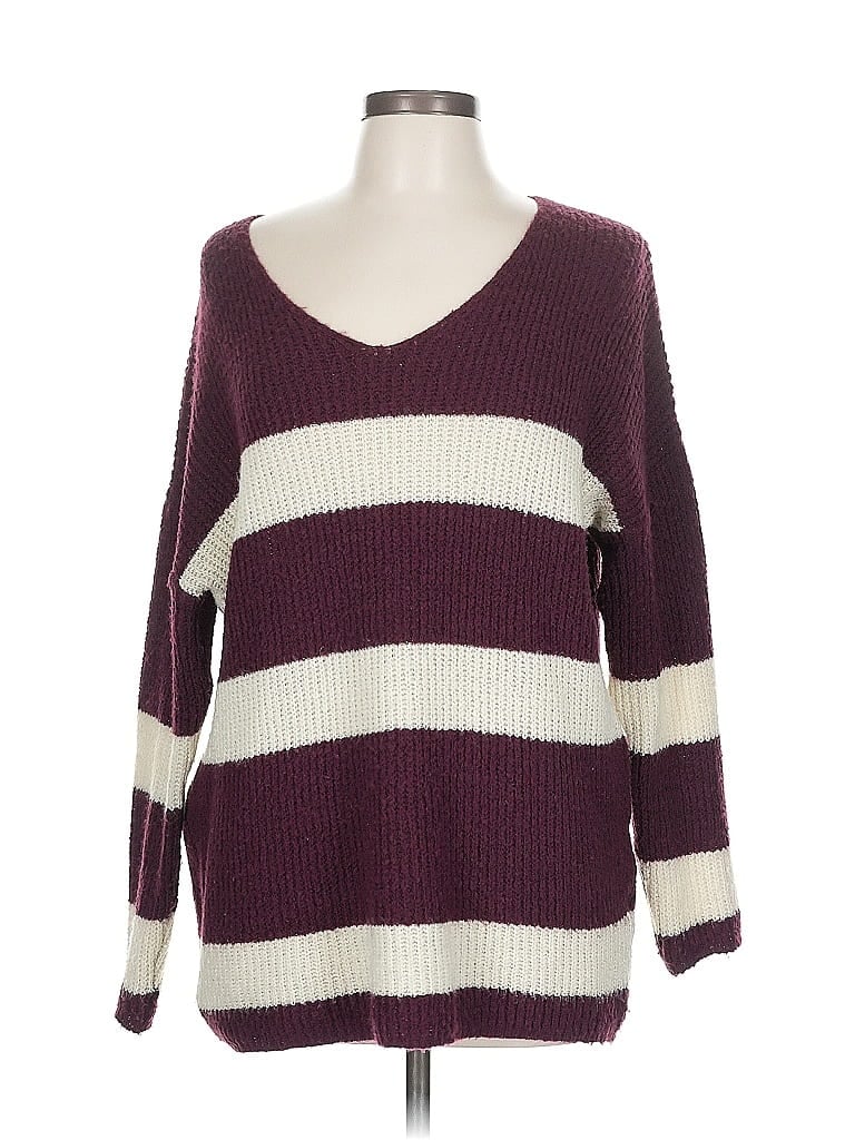Pre-owned Assorted Brands Pullover Sweater In Burgundy