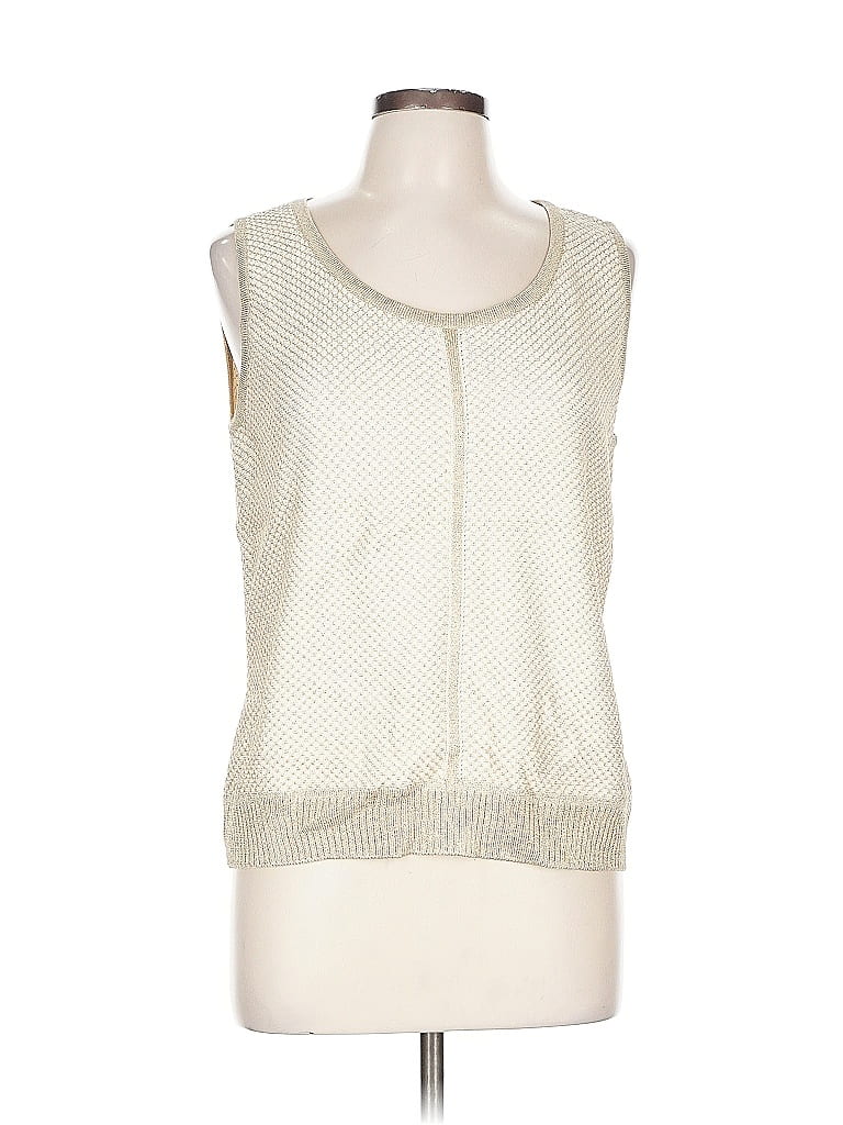 Pre-owned Soca By St. John Sleeveless Blouse In White