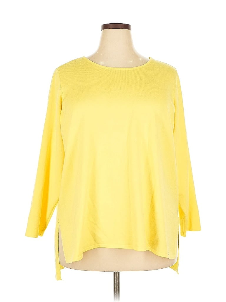 Pre-owned T Tahari Pullover Sweater In Yellow