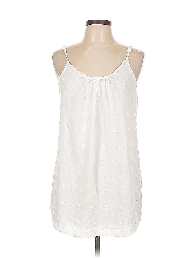 Pre-owned Unbranded Tank Top White Polka Dots Pattern Halter Neckline Tops