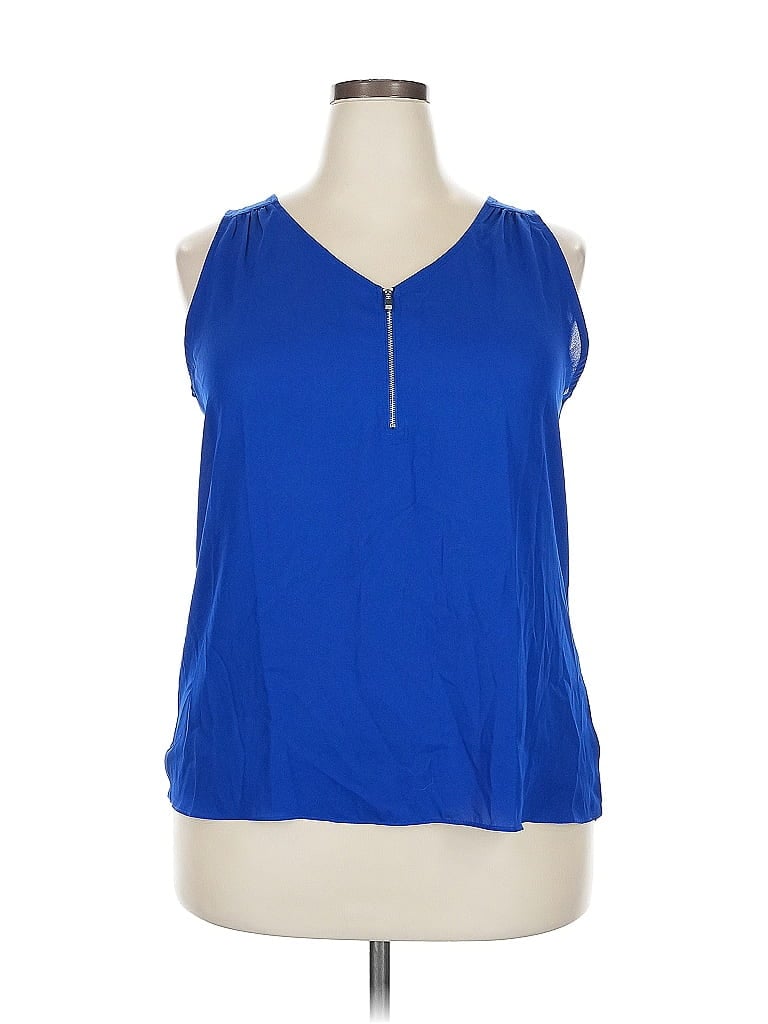 Click to view more detailed imagery on our partner's website Pre-owned Fortune + Ivy Sleeveless Blouse In Blue