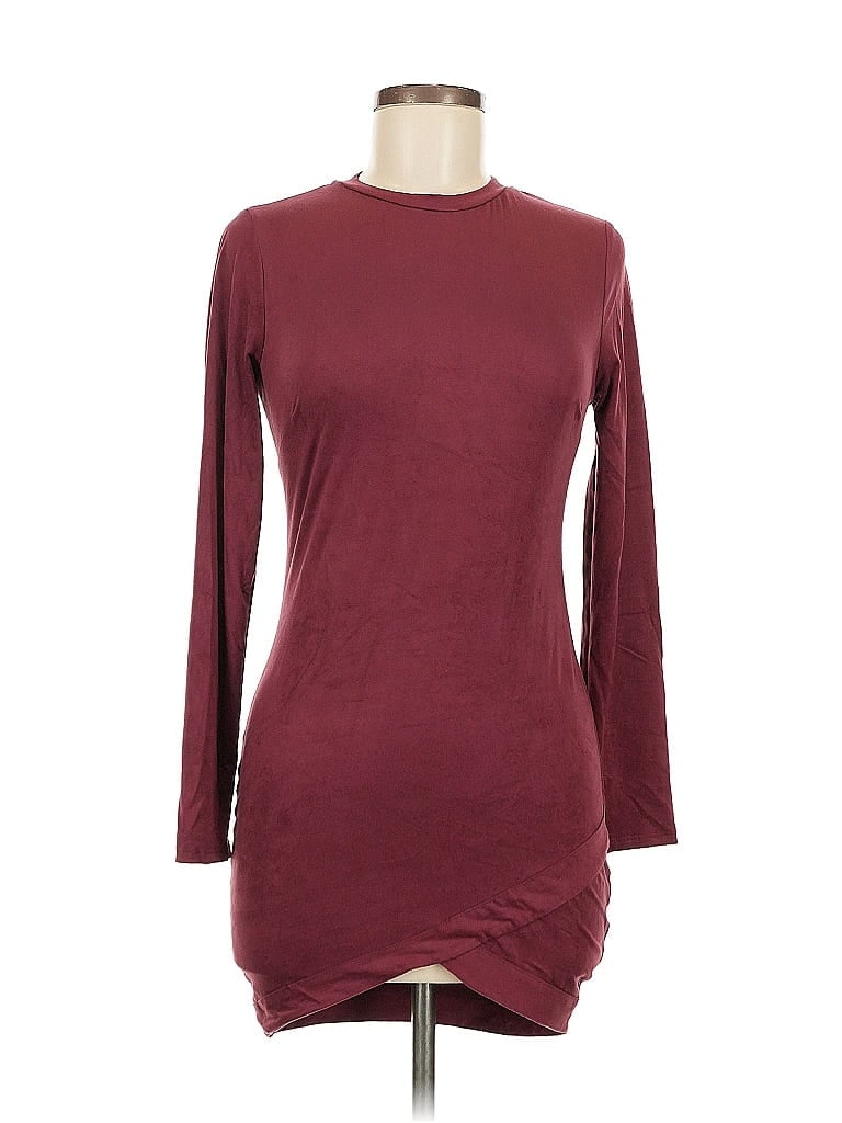 Pre-owned Iris Casual Dress In Burgundy