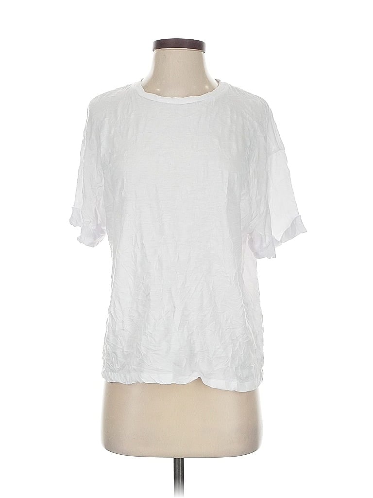 Pre-owned Zara Basic Short Sleeve T-shirt In White