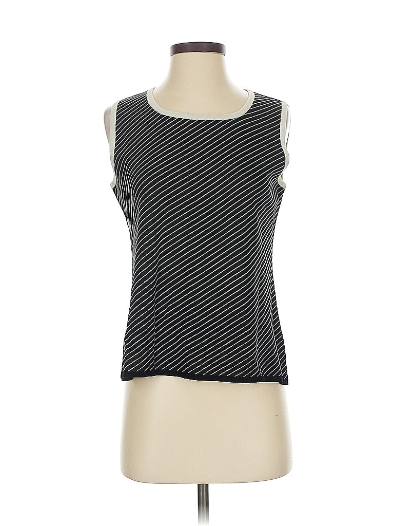 Pre-owned Misook Sleeveless Top Black Scoop Neck Tops