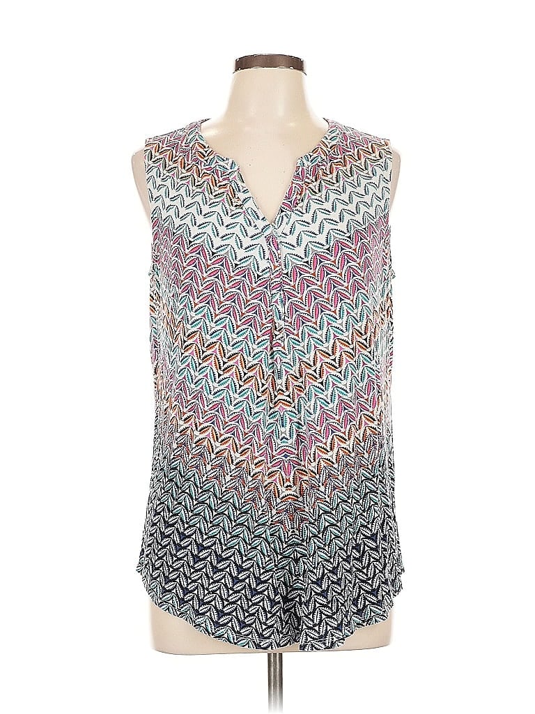Pre-owned Christopher & Banks Sleeveless Blouse In Blue