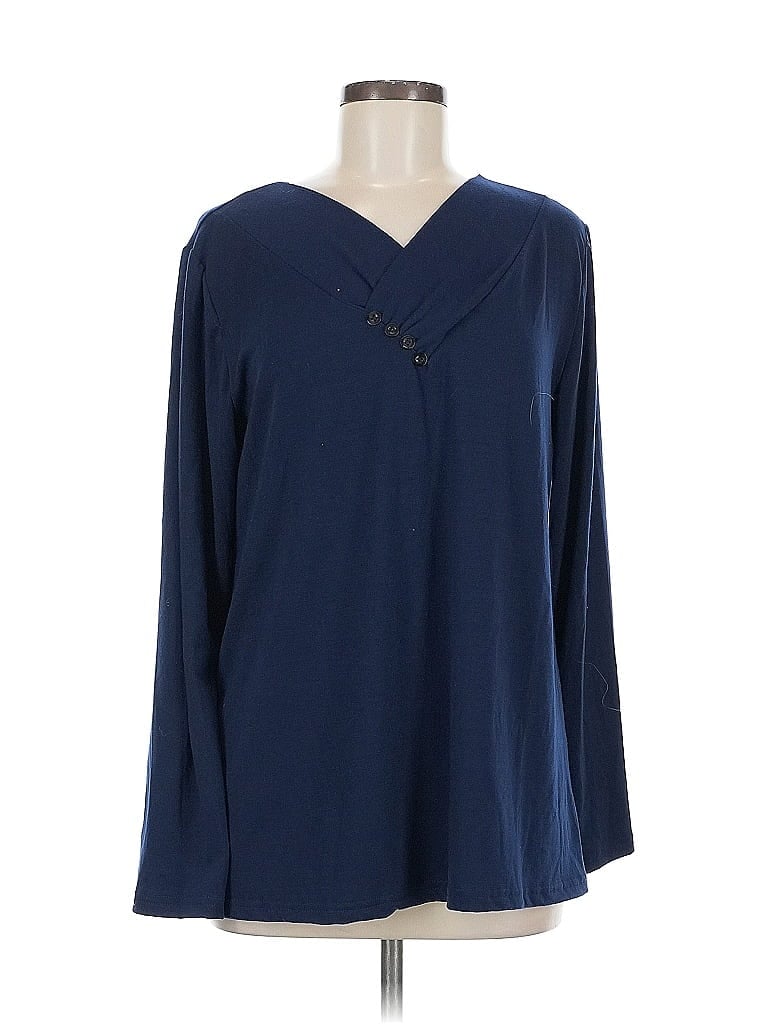 Pre-owned Unbranded Long Sleeve Blouse In Blue