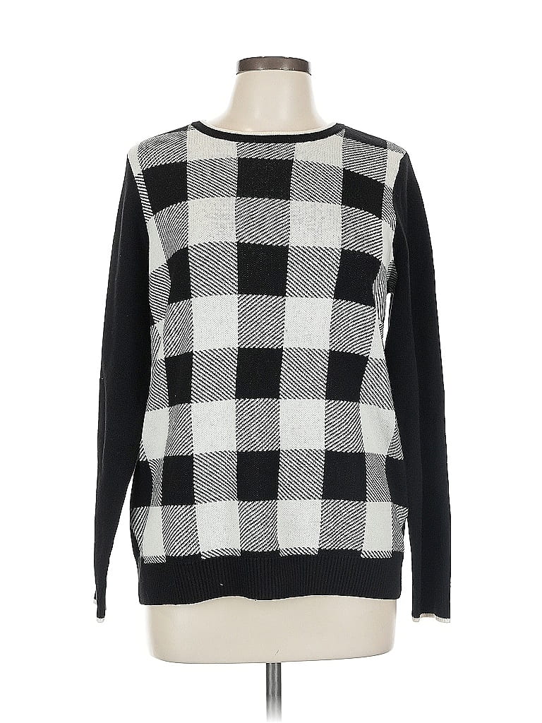 Pre-owned Charter Club Long Sleeve Top Black Crew Neck Tops