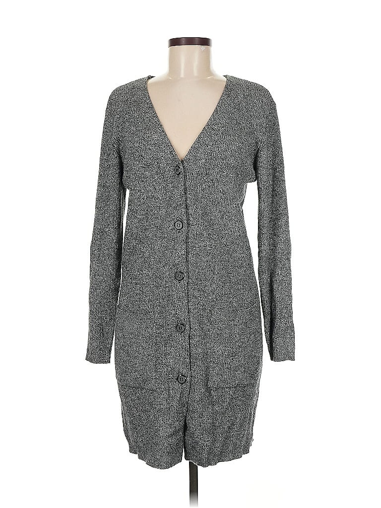 Pre-owned Liz Claiborne Collection Cardigan Sweater In Gray