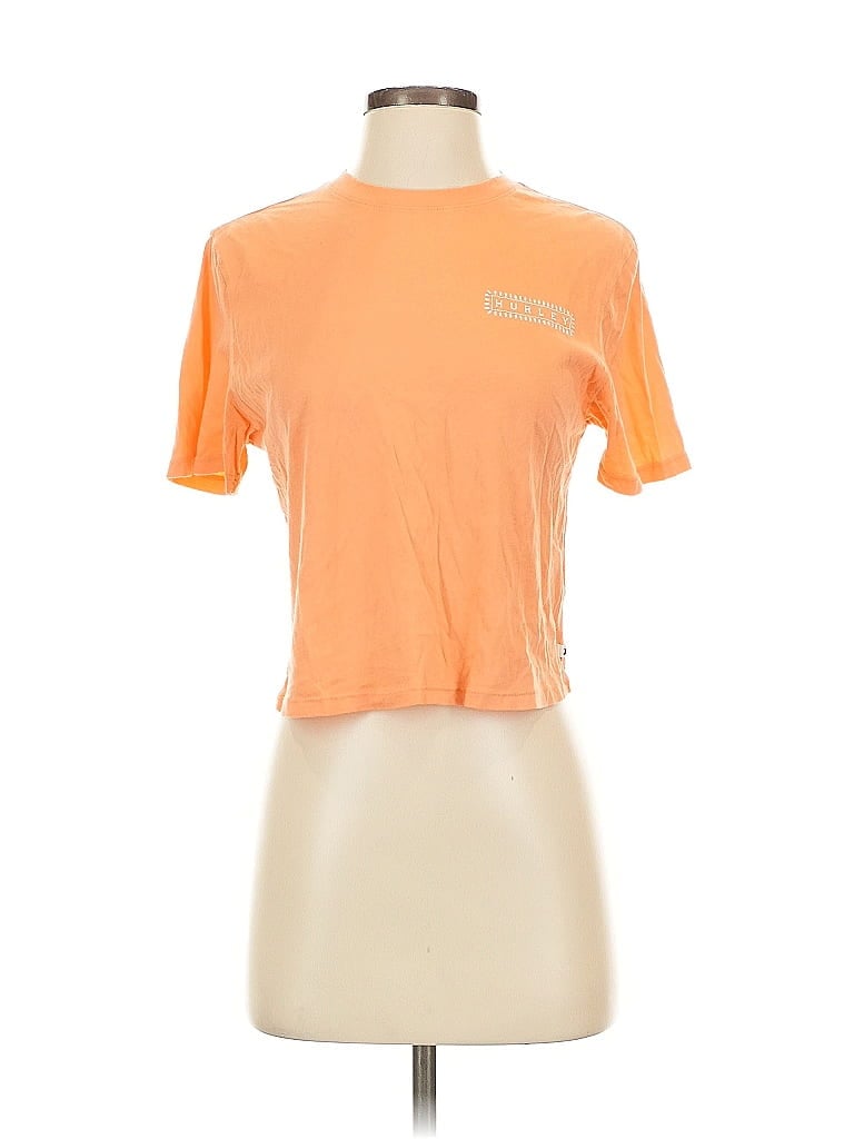 Pre-owned Hurley Short Sleeve T-shirt In Orange