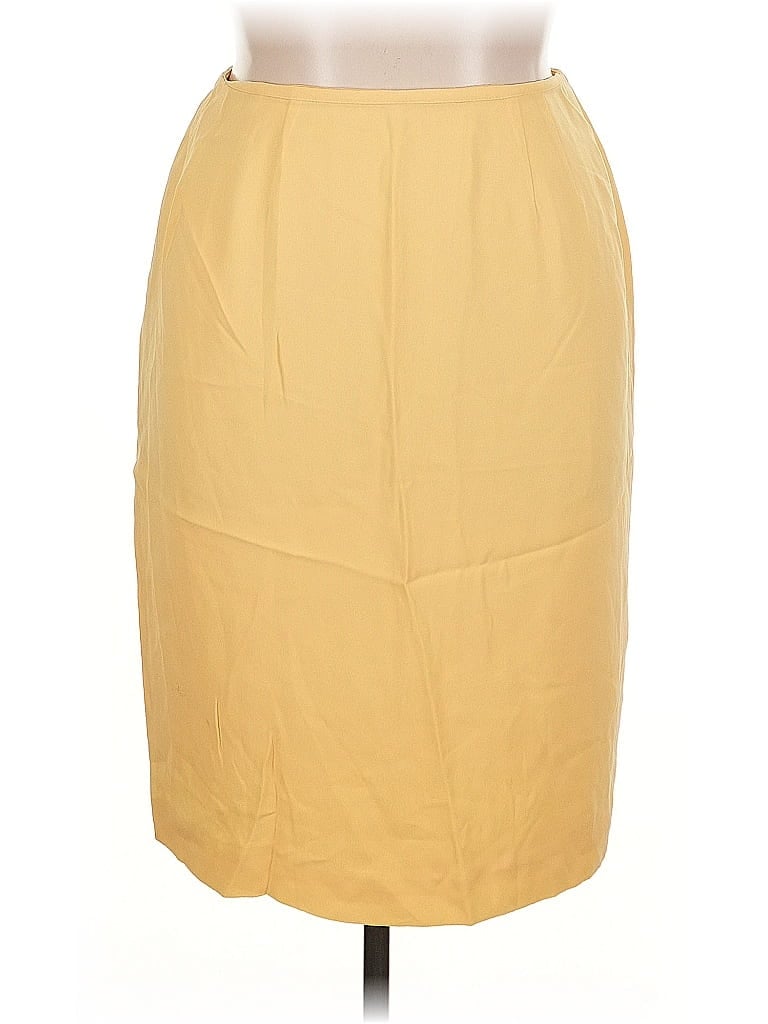 Pre-owned Linda Allard Ellen Tracy Formal Skirt In Yellow