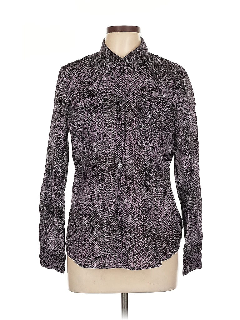Pre-owned Michael Michael Kors Long Sleeve Button Down Shirt In Purple