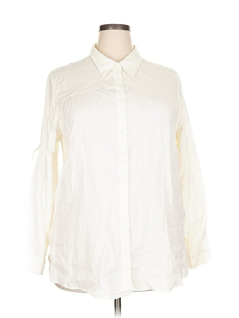 Pre-owned Avenue Long Sleeve Button Down Shirt In White