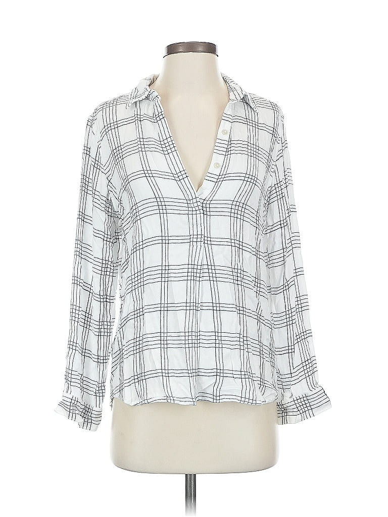 Pre-owned Eddie Bauer 3/4 Sleeve Blouse In White