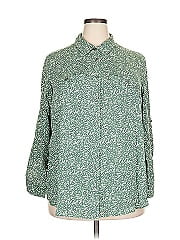 Woman Within 3/4 Sleeve Button Down Shirt
