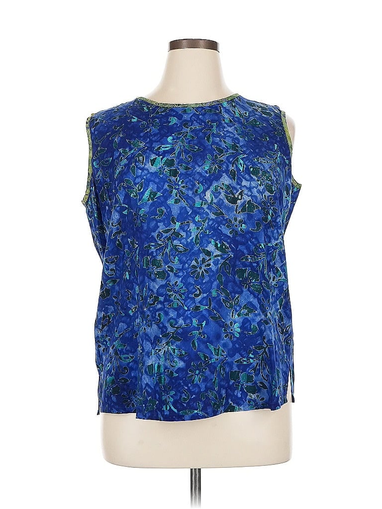 Pre-owned Assorted Brands Sleeveless Blouse In Blue