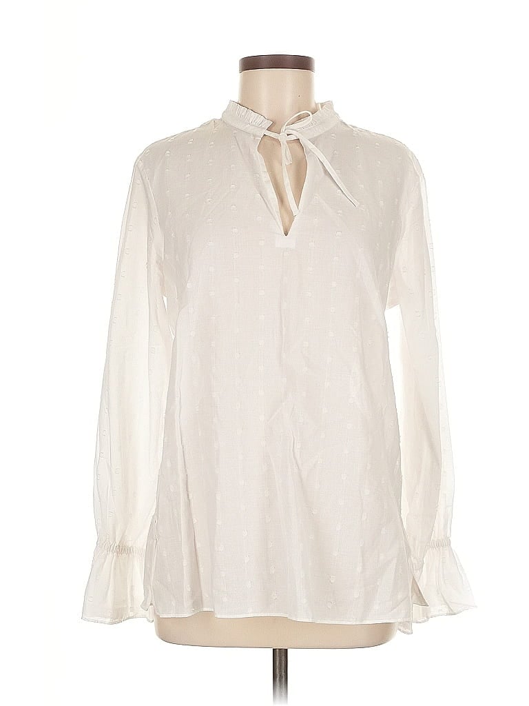 Pre-owned E3 By Etcetera Long Sleeve Blouse In White