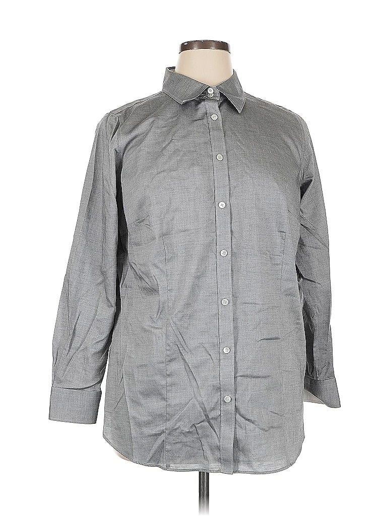 Click to view more detailed imagery on our partner's website Pre-owned Talbots Long Sleeve Button Down Shirt In Gray