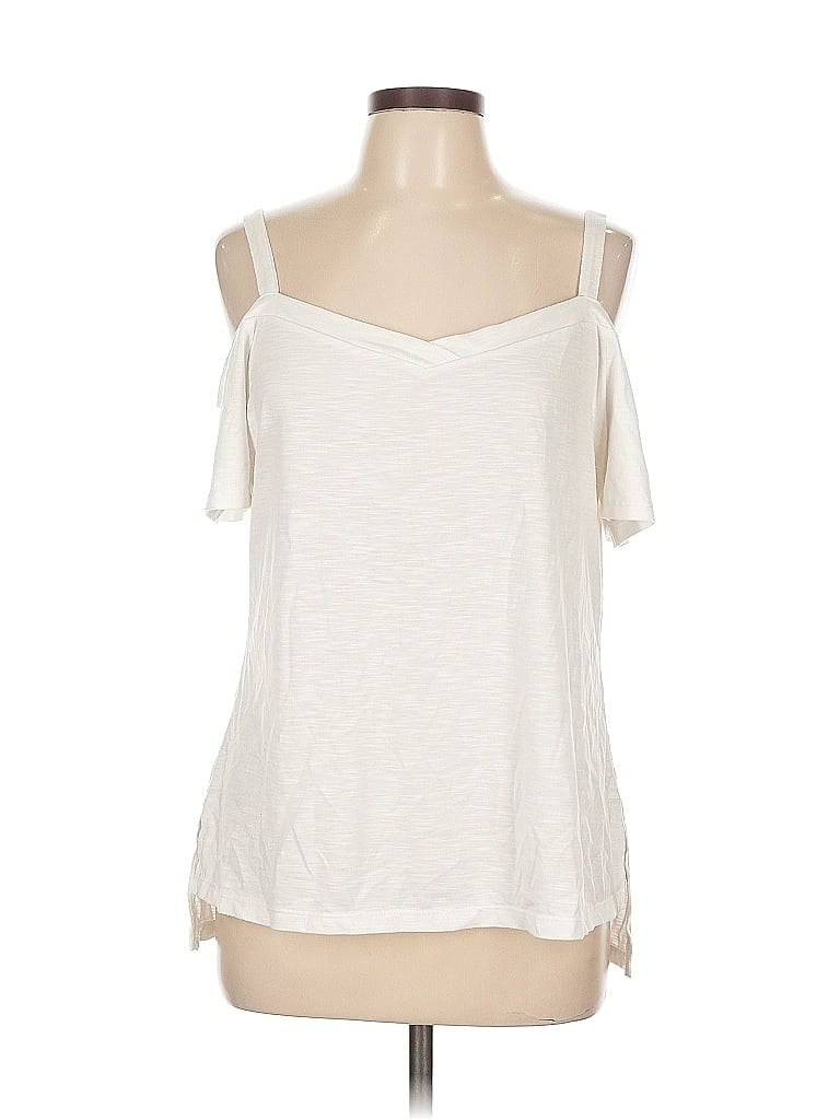 Pre-owned Soho Jeans New York & Company Short Sleeve Top In White