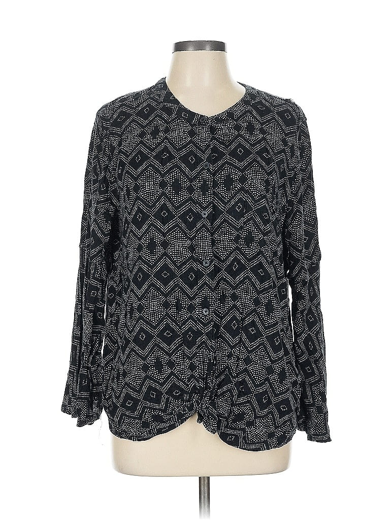 Pre-owned Banana Republic Factory Store Long Sleeve Blouse In Gray