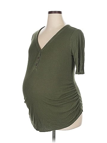 Isabel Maternity Short Sleeve Henley (view 1)