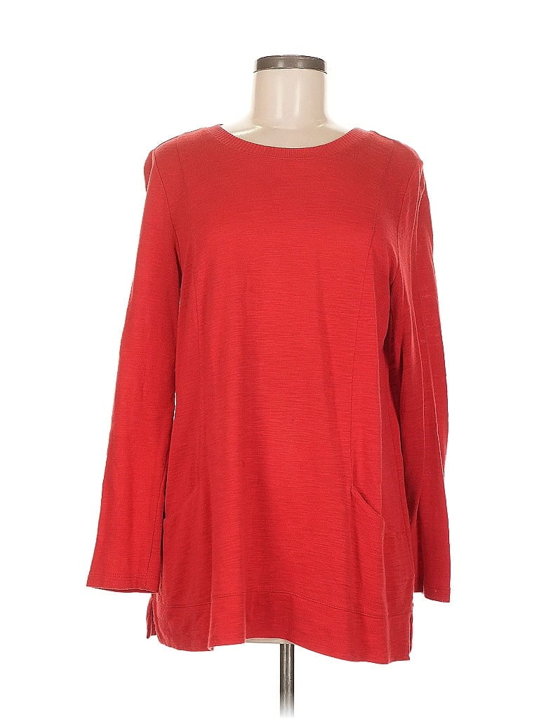 Pre-owned Jjill Pullover Sweater In Red
